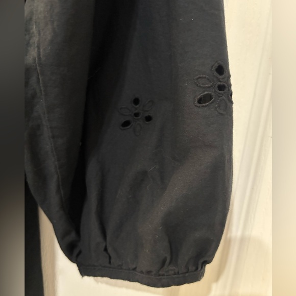 Universal Thread Black Eyelet Dress,Features,gathered waist,three-quartersleeves - Picture 8 of 10